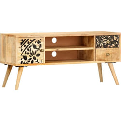 vidaXL Meuble TV 100x30x45 cm bois massif de manguier