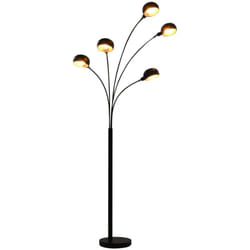 Vidaxl - Lampadaire 200 cm 5 x E14 Noir et doré