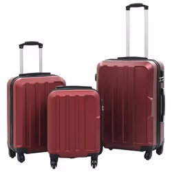 vidaXL Valise rigide 3 pcs Rouge bordeaux ABS - TU