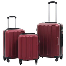 vidaXL Valise rigide 3 pcs Rouge bordeaux ABS - TU
