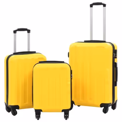 vidaXL Valise rigide 3 pcs Jaune ABS - TU