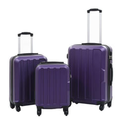 vidaXL Valise rigide 3 pcs Violet ABS - TU