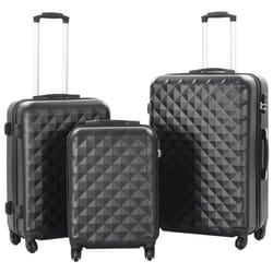 vidaXL Valise rigide 3 pcs Noir ABS - TU