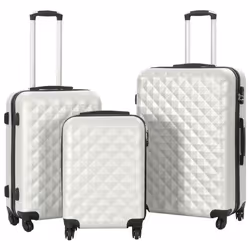 vidaXL Valise rigide 3 pcs Argenté brillant ABS - TU