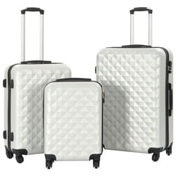 vidaXL Valise rigide 3 pcs Argenté brillant ABS - TU