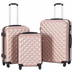 vidaXL Valise rigide 3 pcs Doré rose ABS - TU