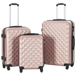 vidaXL Valise rigide 3 pcs Doré rose ABS - TU