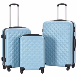 vidaXL Valise rigide 3 pcs Bleu ABS - TU