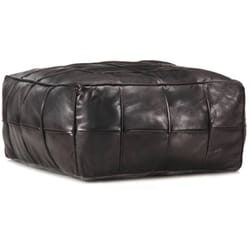 Vidaxl - Pouf 60 x 60 x 30 cm Noir Cuir véritable de chèvre
