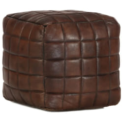 VIDAXL Pouf Chèvre Marron