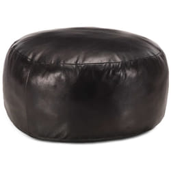 Vidaxl - Pouf 60 x 30 cm Noir Cuir véritable de chèvre