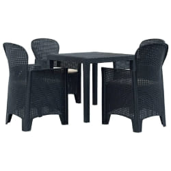 vidaXL Ensemble à manger d'extérieur 5 pcs Plastique Aspect de rotin - TU