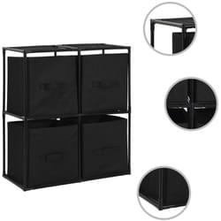 Vidaxl - Armoire de rangement avec 4 paniers tissu Noir 63x30x71cm Acier