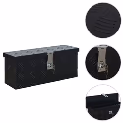 vidaXL Boîte en aluminium 485x140x200 mm Noir - TU