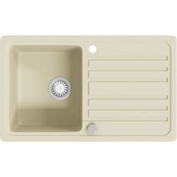 Vier de cuisine Granit Seul lavabo Beige Vidaxl