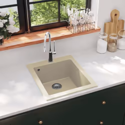 Notre évier de cuisine en granit sera un supplément à la fois convivial et intemporel à la décoration de votre cuisine. Il di ...