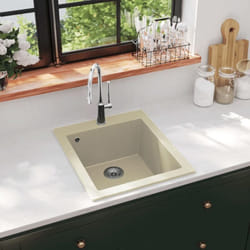 Vidaxl - vier de cuisine Granit Seul lavabo Beige