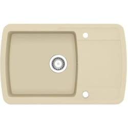 Vier de cuisine Granit Seul lavabo Beige Vidaxl