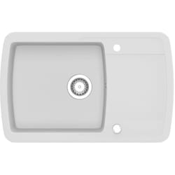 Vier de cuisine Granit Seul lavabo Blanc Vidaxl