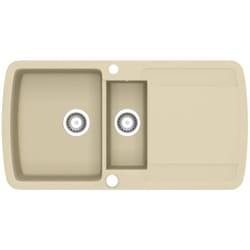 Vier de cuisine Granit Double lavabo Beige Vidaxl