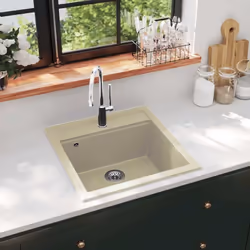 Notre évier de cuisine en granit sera un supplément à la fois convivial et intemporel à la décoration de votre cuisine. Il di ...