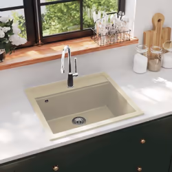 Notre évier de cuisine en granit sera un supplément à la fois convivial et intemporel à la décoration de votre cuisine. Il di ...