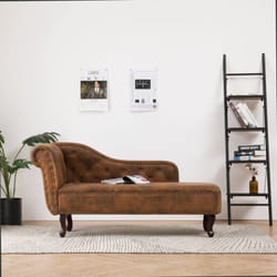 Vidaxl - Chaise longue Marron Similicuir daim