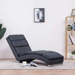 Vidaxl - Chaise longue Gris Similicuir daim