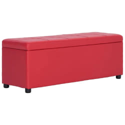 vidaXL Banc de rangement 116cm - Rouge Similicuir