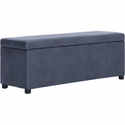 vidaXL Banc avec compartiment de rangement 116 cm Gris Similicuir daim - TU