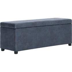 vidaXL Banc avec compartiment de rangement 116 cm Gris Similicuir daim - TU