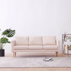 VidaXL 281352, Crème, 3 siège(s), Polyester, 1680 mm, 700 mm, 730 mm