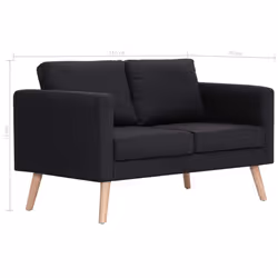VidaXL 281359 canapé 2 siège(s) Noir - Vue supplémentaire 8