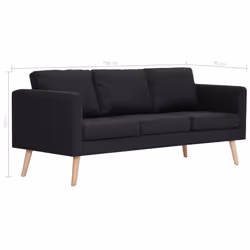 VidaXL 281360 canapé 3 siège(s) Noir - Vue supplémentaire 8