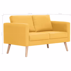 VidaXL 281361 canapé 2 siège(s) Jaune - Vue supplémentaire 8