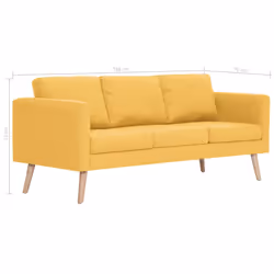 VidaXL 281362 canapé 3 siège(s) Jaune - Vue supplémentaire 8
