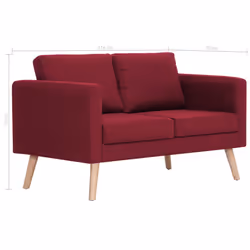 VidaXL 281363 canapé 2 siège(s) Rouge - Vue supplémentaire 8