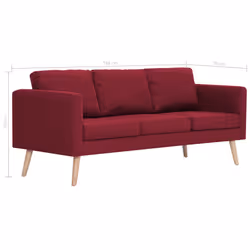 VidaXL 281364 canapé 3 siège(s) Rouge - Vue supplémentaire 8