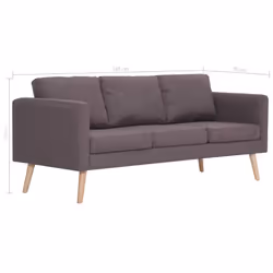 VidaXL 281366 canapé 3 siège(s) Taupe - Vue supplémentaire 8