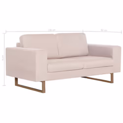 VidaXL 281381 canapé 2 siège(s) Crème - Vue supplémentaire 8
