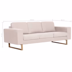 VidaXL 281382 canapé 3 siège(s) Crème - Vue supplémentaire 8