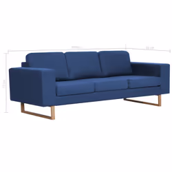 VidaXL 281386 canapé 3 siège(s) Bleu - Vue supplémentaire 8