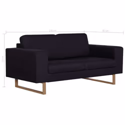 VidaXL 281389 canapé 2 siège(s) Noir - Vue supplémentaire 8