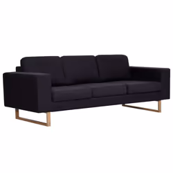 VidaXL 281390, Noir, 3 siège(s), Polyester, 2000 mm, 820 mm, 750 mm
