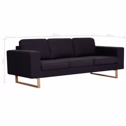 VidaXL 281390 canapé 3 siège(s) Noir - Vue supplémentaire 8
