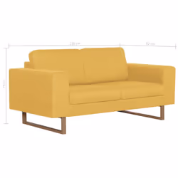 VidaXL 281391 canapé 2 siège(s) Jaune - Vue supplémentaire 8