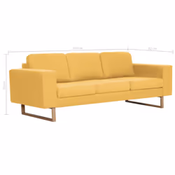 VidaXL 281392 canapé 3 siège(s) Jaune - Vue supplémentaire 8