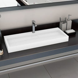 Vidaxl - Lavabo 120x46x11 cm Fonte minérale/marbre Blanc