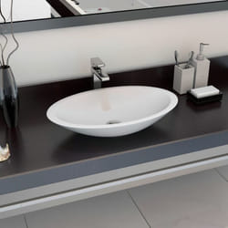 Vidaxl - Lavabo 59,3x35,1x10,7 cm Fonte minérale/marbre Blanc