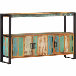 Sophistiqué et élégant, ce buffet en bois rappelle le charme vintage et le style industriel avec son cadre en acier enduit de ...